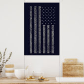 USA Dark Blue Vintag American Flag Poster (Küche)