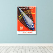 USA Das Comet Vintage Travel Poster wiederhergeste Leinwanddruck (Insitu (Holzboden))