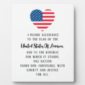 USA - das Versprechen der US-amerikanischen Flagge Fotoplatte (Vorderseite)