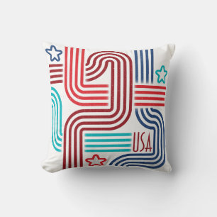 USA Deco Streifen - Amerikas 250. Jubiläum Kissen