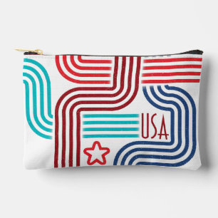 USA Deco Streifen - Amerikas 250. Jubiläum Zubehörtasche