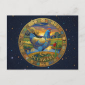 USA Delaware Staatssymbole Postkarte (Vorderseite)