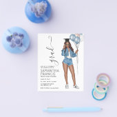 USA Denim themed Girl Graduation Party Einladung Flyer (Einzeln)