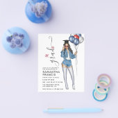 USA Denim themed Girl Graduation Party Einladung Flyer (Einzeln)