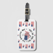 USA Der amerikanische Weg frei zu leben und frei D Gepäckanhänger (Vorderseite Vertikal)