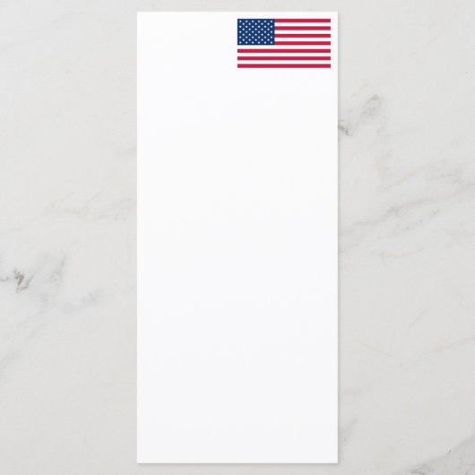 USA des US-Flaggenmenüs Menükarte (Rückseite)