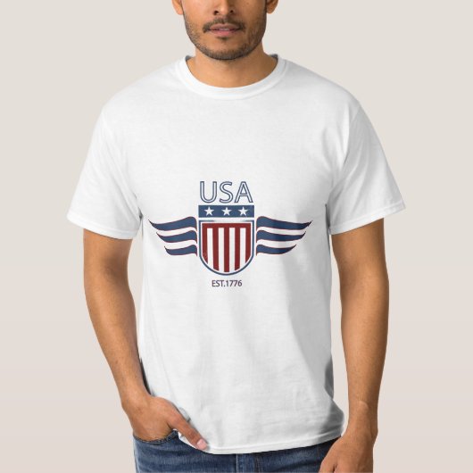 USA Design T-Shirts for True Americans" (Vorderseite)