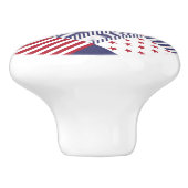 USA diagonale rote weiße u. blaue Keramikknauf (Seitenansicht)
