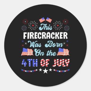 USA Dieser Firecracker war Geboren 4. Juli unabhän Runder Aufkleber