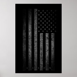 USA Distressed Text Vintag Grunge American Flag Poster
