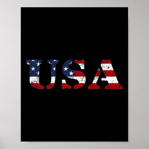 Usa Distressed Us Flag Patriotisch 4. Juli Am Poster
