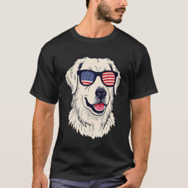 USA Dog Lover - Cooler Hund mit amerikanischen Fla T-Shirt
