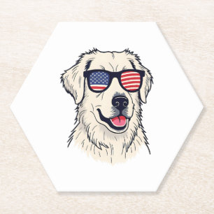 USA Dog Lover - Cooler Hund mit amerikanischen Fla Untersetzer