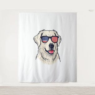 USA Dog Lover - Cooler Hund mit amerikanischen Fla Wandteppich