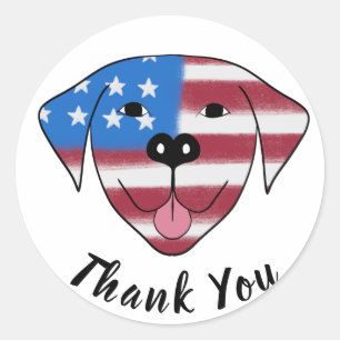 USA Dog Vielen Dank Runder Aufkleber