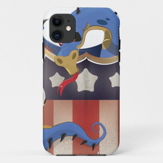 USA-Drache Vintage-Shield Case-Mate iPhone Hülle (Rückseite)