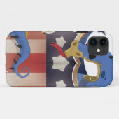 USA-Drache Vintage-Shield Case-Mate iPhone Hülle (Rückseite (Horizontal))