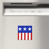 USA-Drei-Sterne-Flagge Magnet (In Situ (Geschirrspüler))