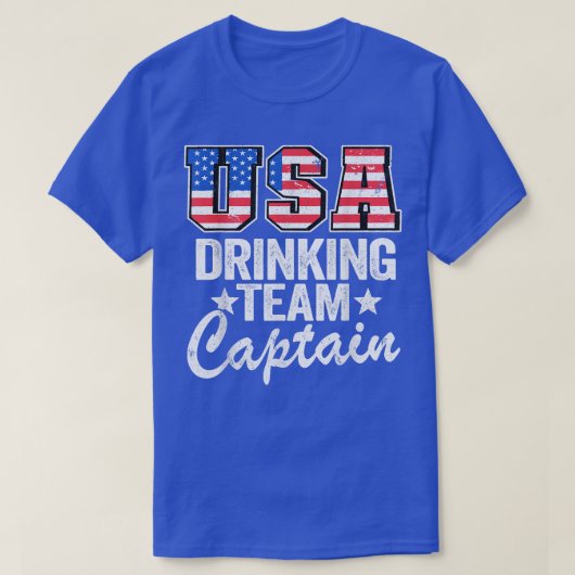 USA Drinking Team Captain American Flag 4th Of Jul T-Shirt (Design vorne)