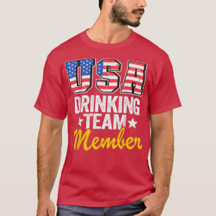 USA Drinking Team Mitglied Amerikanisches Flag 4.  T-Shirt