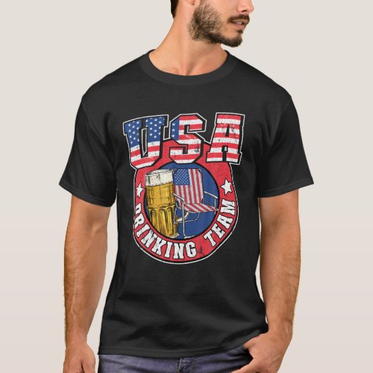 USA Drinking Team US amerikanische Flagge 4. Juli T-Shirt (Vorderseite)