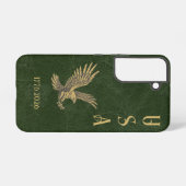 USA Eagle 1775 - 2026 Fax green leather Samsung Galaxy Hülle (Rückseite (Horizontal))