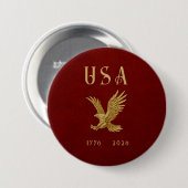 USA Eagle 1775 - 2026 Fax Red Leather  Button (Vorne & Hinten)