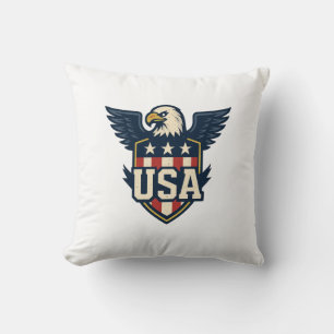 USA Eagle Crest — Vintage-Flaggen-Schild Kissen