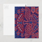 USA Eagle Democratic Patriot Postkarte (Vorne/Hinten)