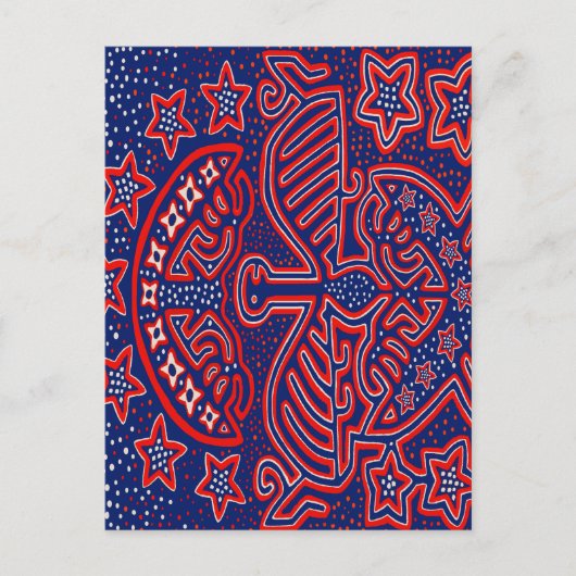 USA Eagle Democratic Patriot Postkarte (Vorderseite)