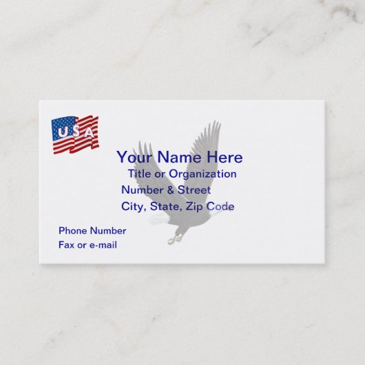 USA Eagle Flag Business Card Visitenkarte (Vorderseite)