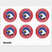 USA EAGLE FLAG CUSTOM ROUND STICKER (Blatt)
