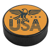 USA Eagle Patriotic Design - US Flagge Style Eishockey Puck (3/4)
