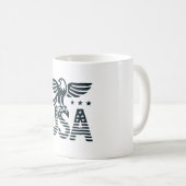 USA Eagle Patriotic Design - US Flagge Style Kaffeetasse (VorderseiteRechts)