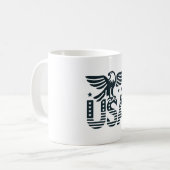 USA Eagle Patriotic Design - US Flagge Style Kaffeetasse (Vorderseite Links)