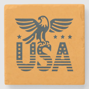 USA Eagle Patriotic Design - US Flagge Style Steinuntersetzer