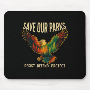 Usa Eagle Rette Unsere Parks Widerstehe Nationalpa Mousepad