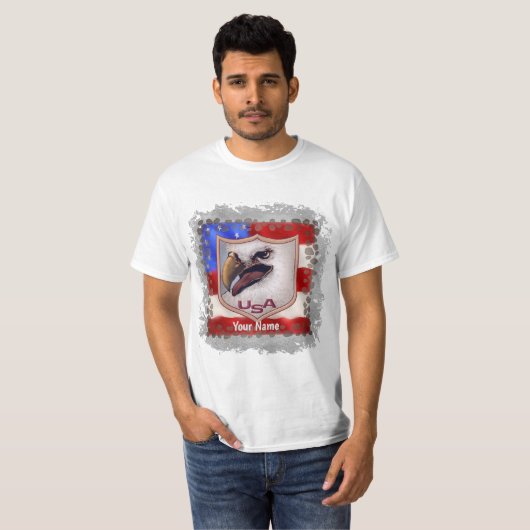 USA Eagle Shield T - Shirt (Vorne ganz)