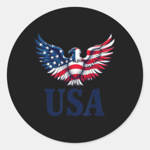 Usa Eagles Design mit Flag American Patriot 4O Runder Aufkleber