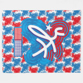 USA/EEUU FLAG SIMPLIFIED TEXT BY MASANSER PIXELAT FLEECEDECKE (Vorderseite (Horizontal))