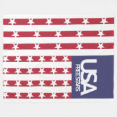 USA/EEUU FREE STARS FLAG BY MASANSER PIXELAT FLEECEDECKE (Vorderseite (Horizontal))