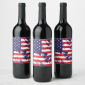USA - Eine amerikanische Flagge Weinetikett (Flaschen)