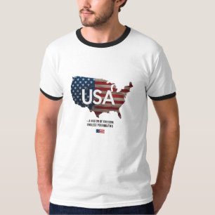 USA - Eine Nation der Freiheit Retro Patriotic R T-Shirt