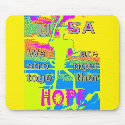 USA-Einheitsdesign: Hoffnung und Stärke Mousepad (Vorne)