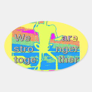 USA-Einheitsdesign: Hoffnung und Stärke Ovaler Aufkleber