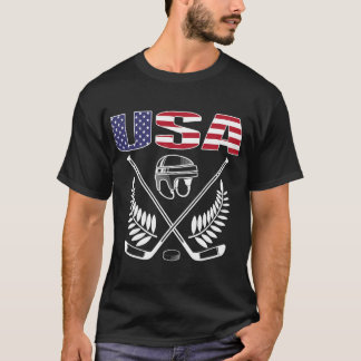 USA Eishockey Fans Jersey Flagge Team Ausrüstung U T-Shirt