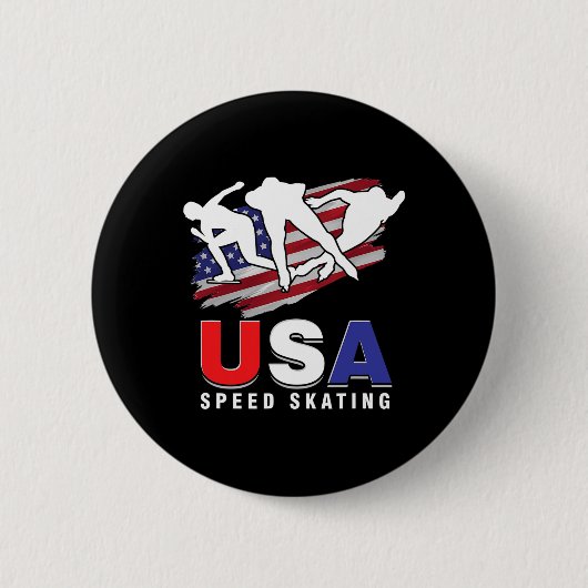 USA Eislauf Schlittschuh Skater Geschwindigkeit Fi Button (Vorderseite)