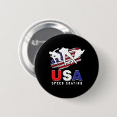 USA Eislauf Schlittschuh Skater Geschwindigkeit Fi Button (Vorne & Hinten)