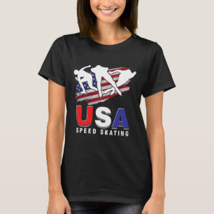 USA Eislauf Schlittschuh Skater Geschwindigkeit Fi T-Shirt