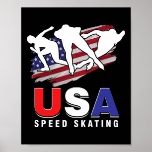 Usa Eislaufen Schlittschuh Skater Geschwindigkeit Poster